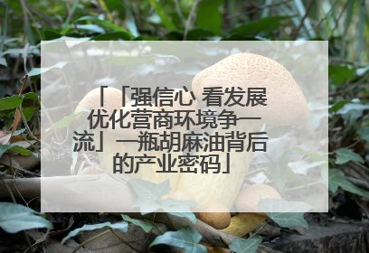 「强信心 看发展 优化营商环境争一流」一瓶胡麻油背后的产业密码