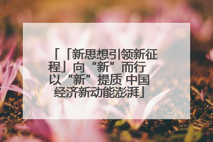「新思想引领新征程」向“新”而行 以“新”提质 中国经济新动能澎湃