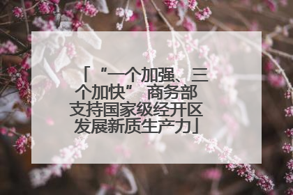 “一个加强、三个加快” 商务部支持国家级经开区发展新质生产力