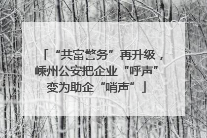 “共富警务”再升级，嵊州公安把企业“呼声”变为助企“哨声”