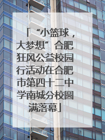 “小篮球，大梦想”合肥狂风公益校园行活动在合肥市第四十二中学南城分校圆满落幕