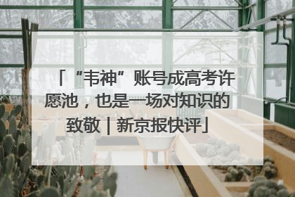 “韦神”账号成高考许愿池，也是一场对知识的致敬｜新京报快评