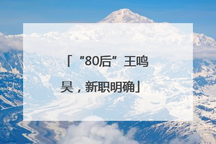 “80后”王鸣昊，新职明确
