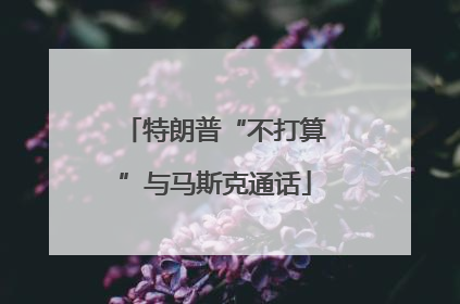 特朗普“不打算”与马斯克通话