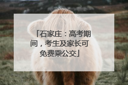 石家庄：高考期间，考生及家长可免费乘公交