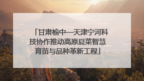 甘肃榆中—天津宁河科技协作推动高原夏菜智慧育苗与品种革新工程