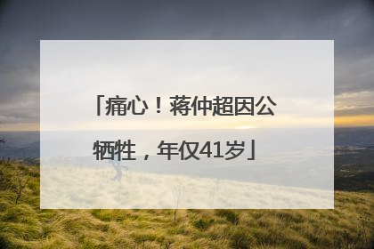 痛心！蒋仲超因公牺牲，年仅41岁