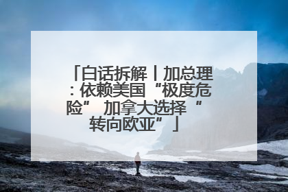白话拆解丨加总理：依赖美国“极度危险” 加拿大选择“转向欧亚”