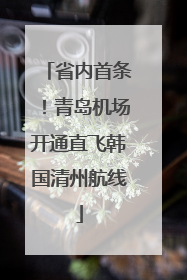省内首条！青岛机场开通直飞韩国清州航线
