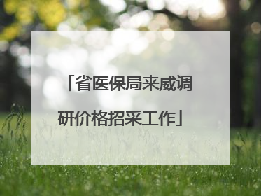 省医保局来威调研价格招采工作