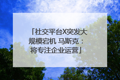 社交平台X突发大规模宕机 马斯克：将专注企业运营