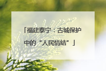 福建泰宁：古城保护中的“人民情结”
