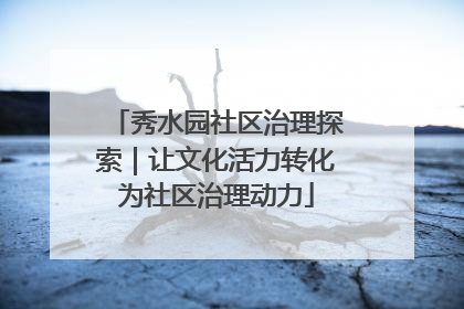 秀水园社区治理探索｜让文化活力转化为社区治理动力