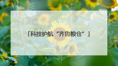科技护航“齐鲁粮仓”