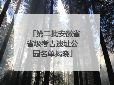 第二批安徽省省级考古遗址公园名单揭晓