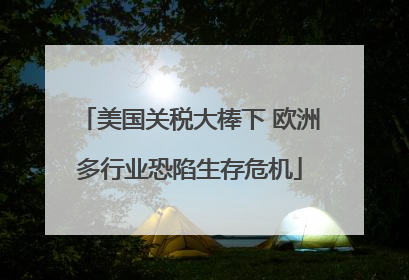 美国关税大棒下 欧洲多行业恐陷生存危机