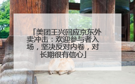 美团王兴回应京东外卖冲击：欢迎参与者入场，坚决反对内卷，对长期很有信心