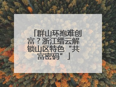 群山环抱难创富？浙江缙云解锁山区特色“共富密码”
