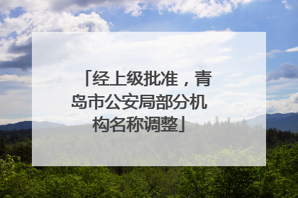 经上级批准，青岛市公安局部分机构名称调整