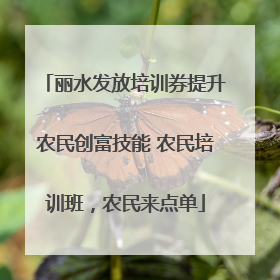 丽水发放培训券提升农民创富技能 农民培训班，农民来点单