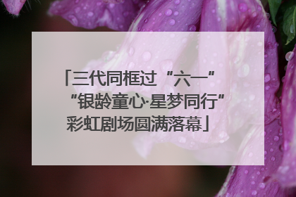 三代同框过“六一” “银龄童心·星梦同行”彩虹剧场圆满落幕
