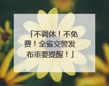 不调休！不免费！全省交警发布重要提醒！