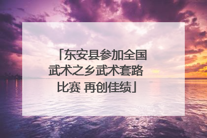 东安县参加全国武术之乡武术套路比赛 再创佳绩