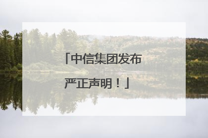 中信集团发布严正声明！