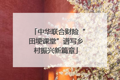 中华联合财险“田埂课堂”谱写乡村振兴新篇章