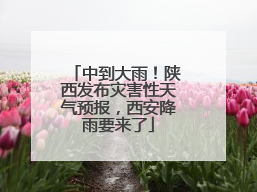 中到大雨！陕西发布灾害性天气预报，西安降雨要来了