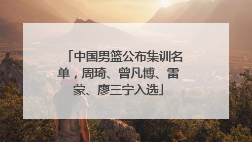 中国男篮公布集训名单，周琦、曾凡博、雷蒙、廖三宁入选
