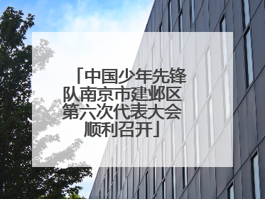 中国少年先锋队南京市建邺区第六次代表大会顺利召开