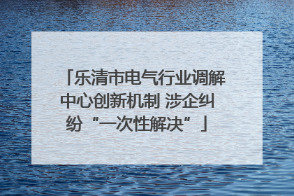 乐清市电气行业调解中心创新机制 涉企纠纷“一次性解决”