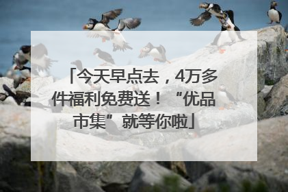 今天早点去，4万多件福利免费送！“优品市集”就等你啦