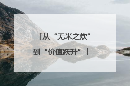 从“无米之炊”到“价值跃升”