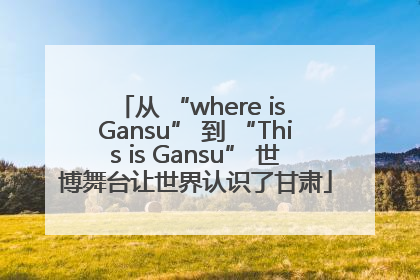 从 “where is Gansu” 到 “This is Gansu” 世博舞台让世界认识了甘肃