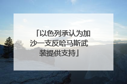以色列承认为加沙一支反哈马斯武装提供支持