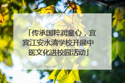 传承国粹润童心，宜宾江安水清学校开展中医文化进校园活动