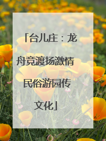 台儿庄：龙舟竞渡扬激情 民俗游园传文化