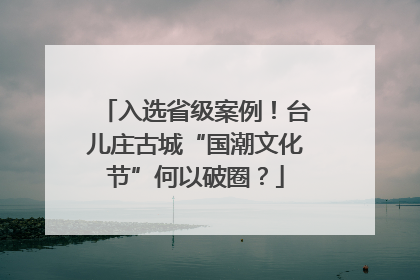 入选省级案例！台儿庄古城“国潮文化节”何以破圈？