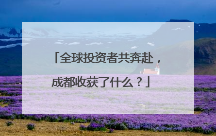 全球投资者共奔赴，成都收获了什么？