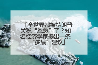 全世界都被特朗普关税“忽悠”了？知名经济学家提出一条“多赢”建议