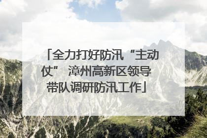 全力打好防汛“主动仗” 漳州高新区领导带队调研防汛工作
