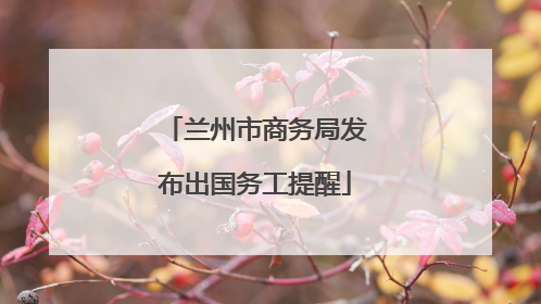 兰州市商务局发布出国务工提醒