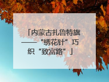 内蒙古扎鲁特旗——“绣花针”巧织“致富路”