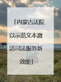 内蒙古法院以示范文本激活司法服务新效能