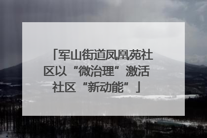 军山街道凤凰苑社区以“微治理”激活社区“新动能”