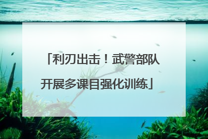 利刃出击！武警部队开展多课目强化训练