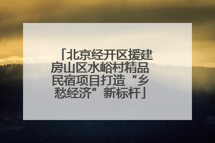 北京经开区援建房山区水峪村精品民宿项目打造“乡愁经济”新标杆