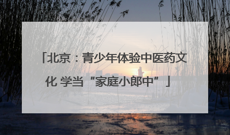 北京：青少年体验中医药文化 学当“家庭小郎中”